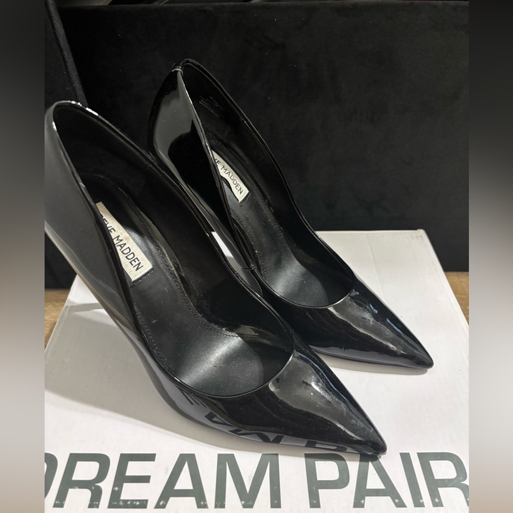 Steve Madden Glossy Black Heels